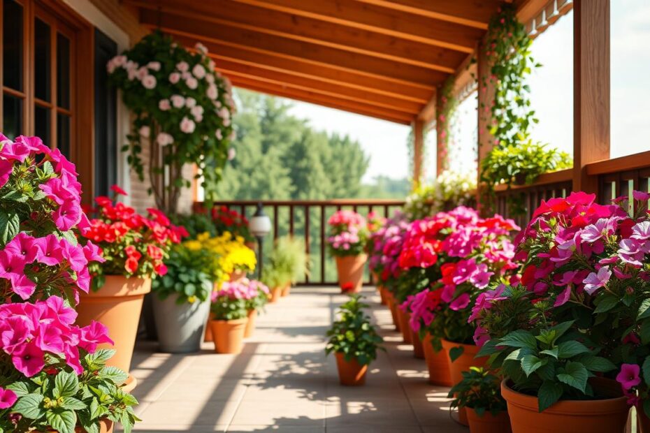 jakie kwiaty do doniczek na taras