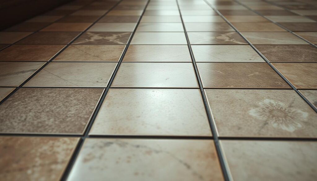 A close-up view of a tiled floor, showcasing the intricate patterns and textures of high-quality ceramic tiles. The tiles are arranged in a classic, timeless layout, with a subtle variation in shades that creates a visually appealing, harmonious composition. The lighting is soft and diffused, highlighting the glossy, reflective surfaces of the tiles and casting gentle shadows that add depth and dimension to the scene. The camera angle is slightly elevated, providing a perspective that emphasizes the scale and scope of the tiled area, hinting at the larger space it occupies. The overall mood is one of refinement, attention to detail, and the craftsmanship inherent in a well-executed tile installation. A close-up view of a tiled floor, showcasing the intricate patterns and textures of high-quality ceramic tiles. The tiles are arranged in a classic, timeless layout, with a subtle variation in shades that creates a visually appealing, harmonious composition. The lighting is soft and diffused, highlighting the glossy, reflective surfaces of the tiles and casting gentle shadows that add depth and dimension to the scene. The camera angle is slightly elevated, providing a perspective that emphasizes the scale and scope of the tiled area, hinting at the larger space it occupies. The overall mood is one of refinement, attention to detail, and the craftsmanship inherent in a well-executed tile installation.